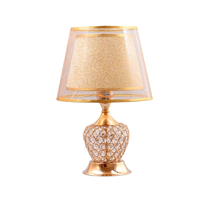 VintageGloed - Retro Urn Shaped Bedside Lamp with Double Empire Shade