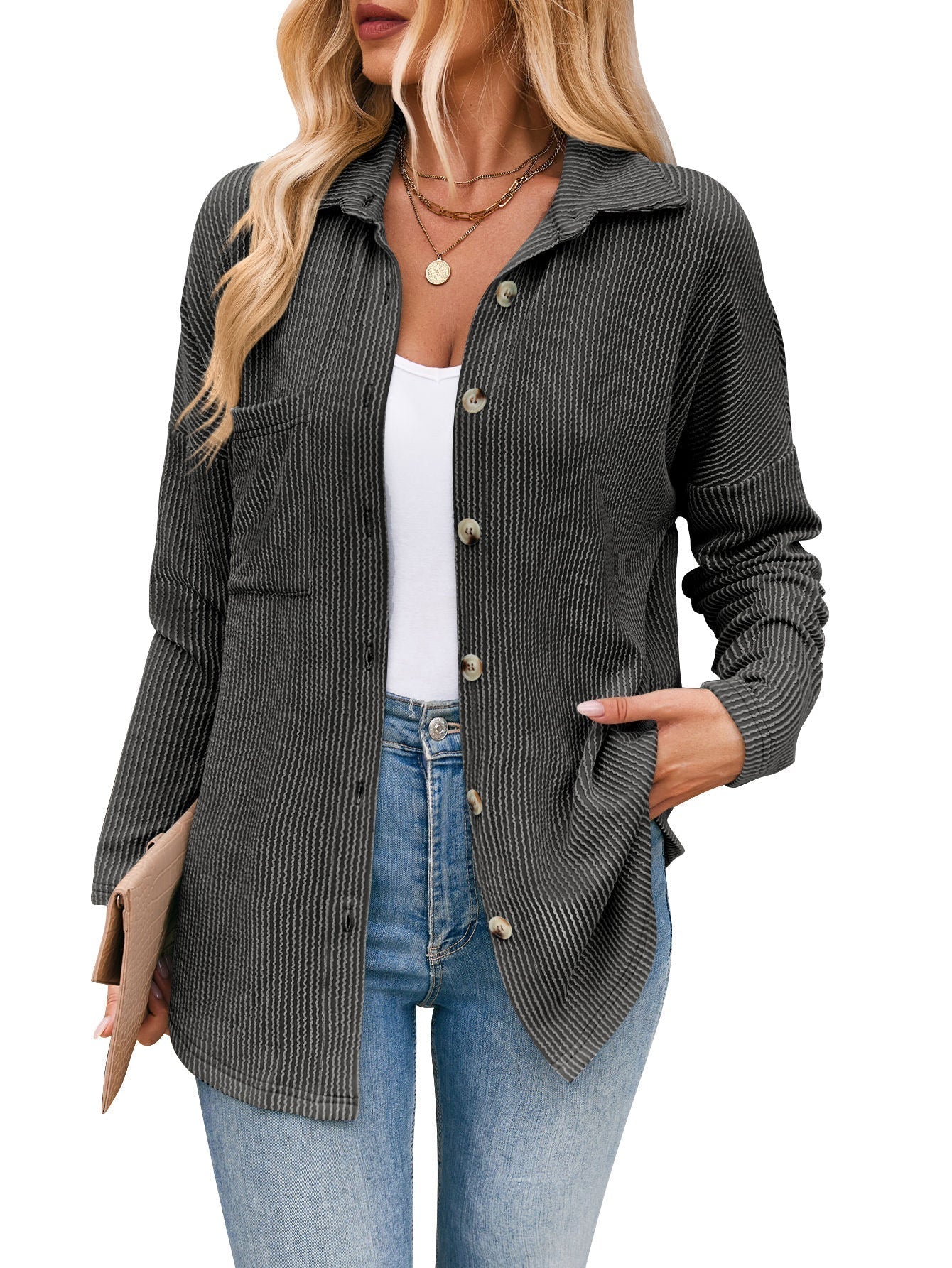 Claire™ - Striped Long Sleeve Blouse