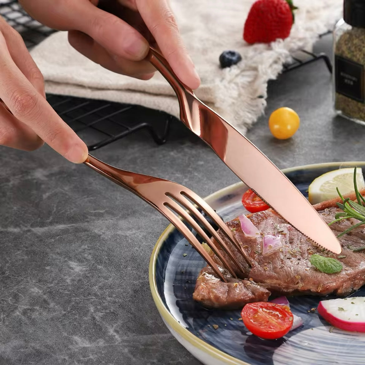 Stainless Steel Cutlery Set Salime Rose Gold Collection