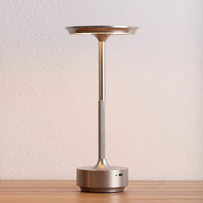 The "Disc" Rechargeable and Dimmable Aluminium Lamp