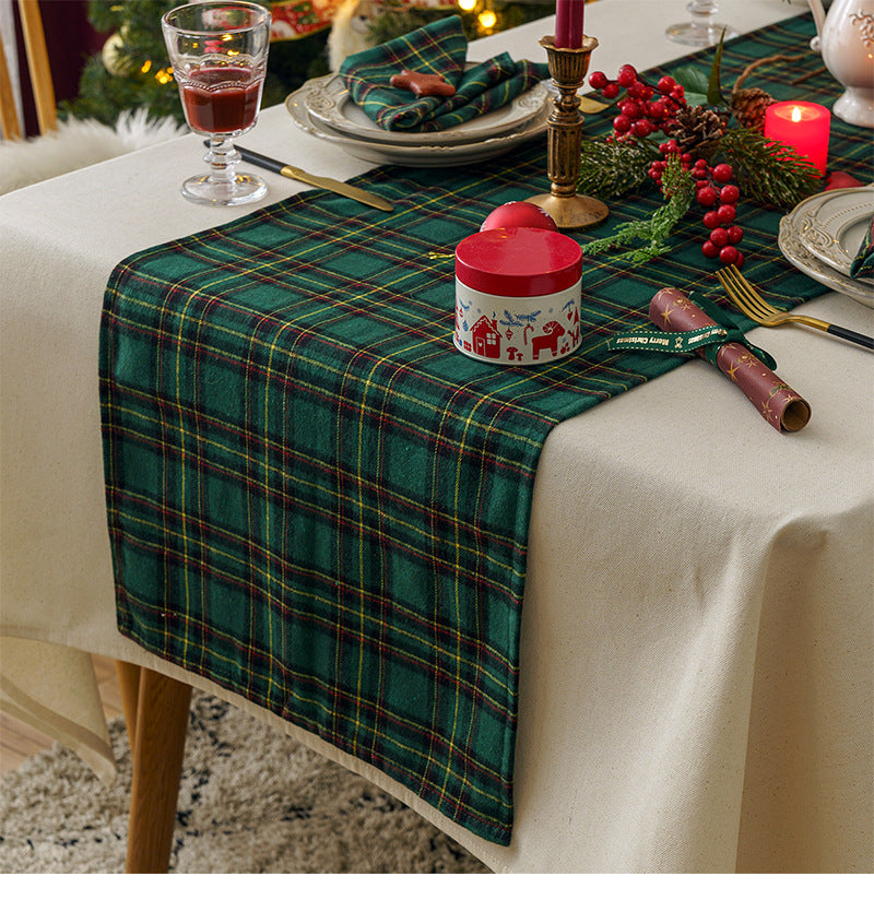 Christmas Party Traditional Scottish Tartan Squares Tablecloth