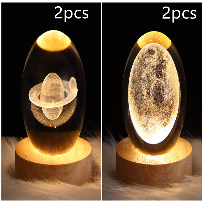 3D Galaxy Crystal Ball LED Night Lamp