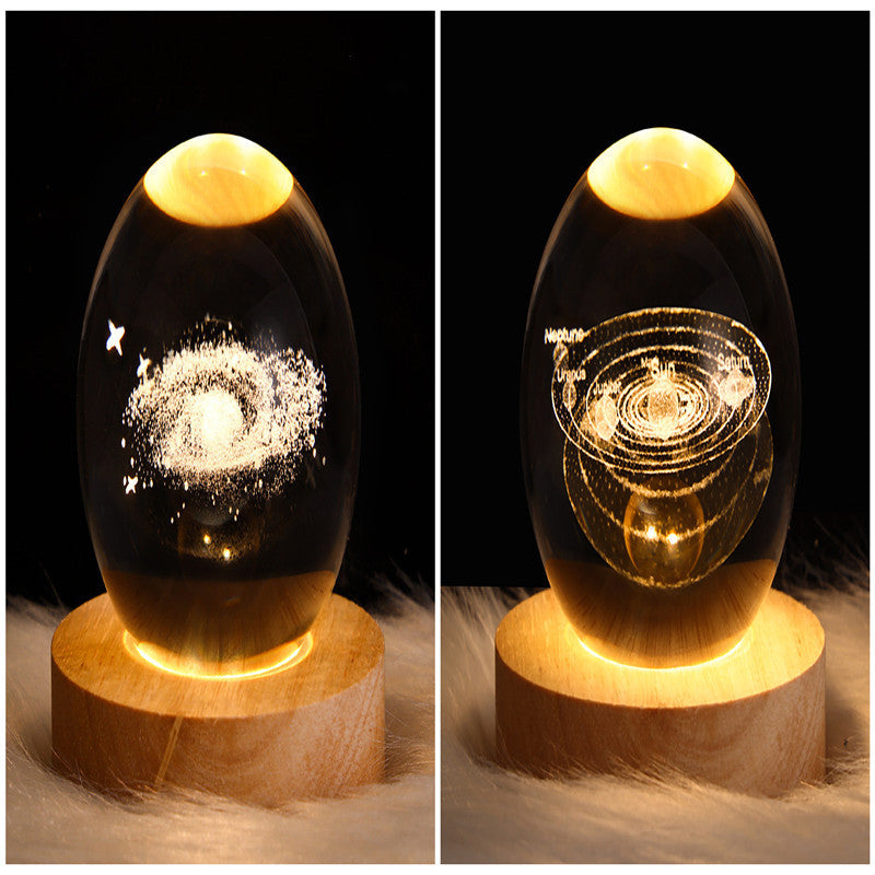 3D Galaxy Crystal Ball LED Night Lamp