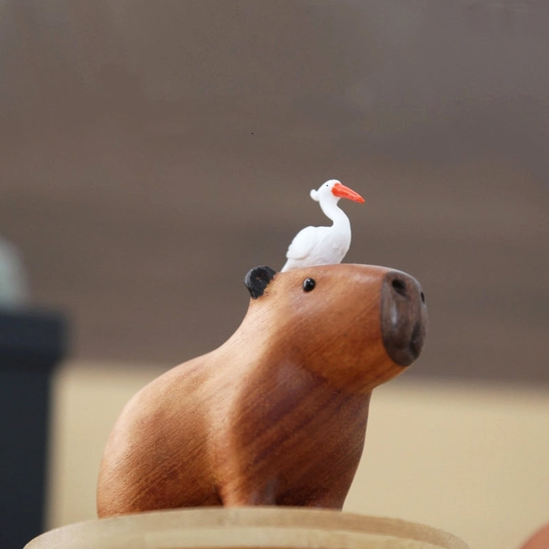 Adorable Capybara and Oranges Wooden Ornament – Limited Edition Home Decor