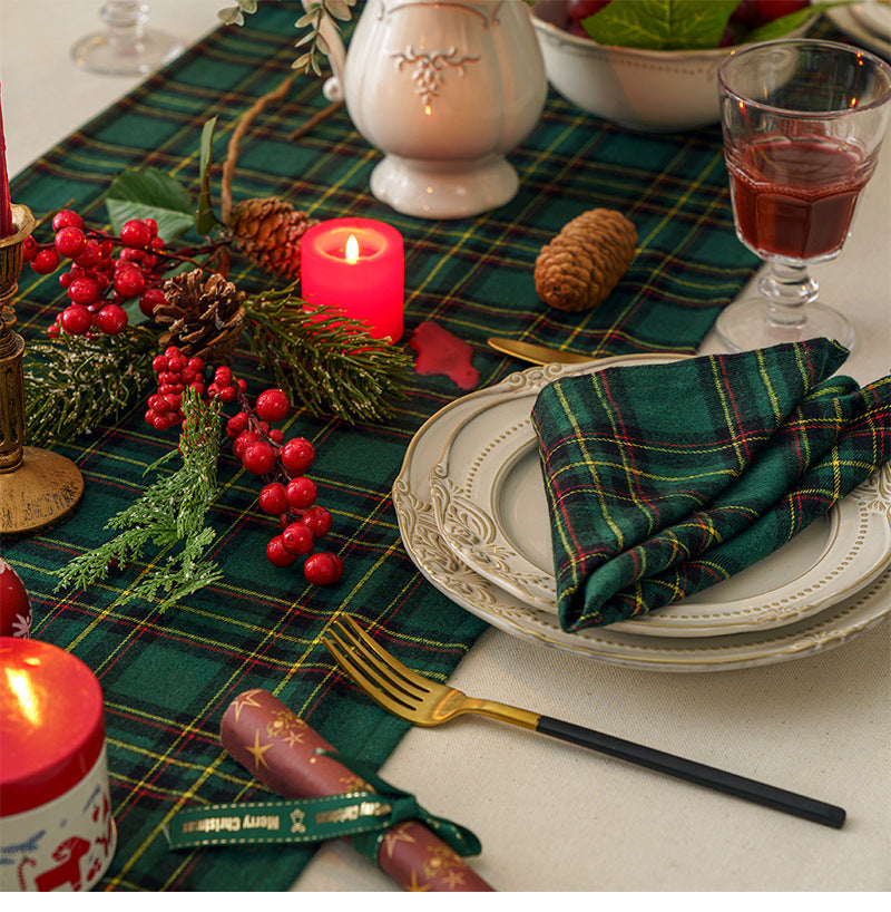 Christmas Party Traditional Scottish Tartan Squares Tablecloth