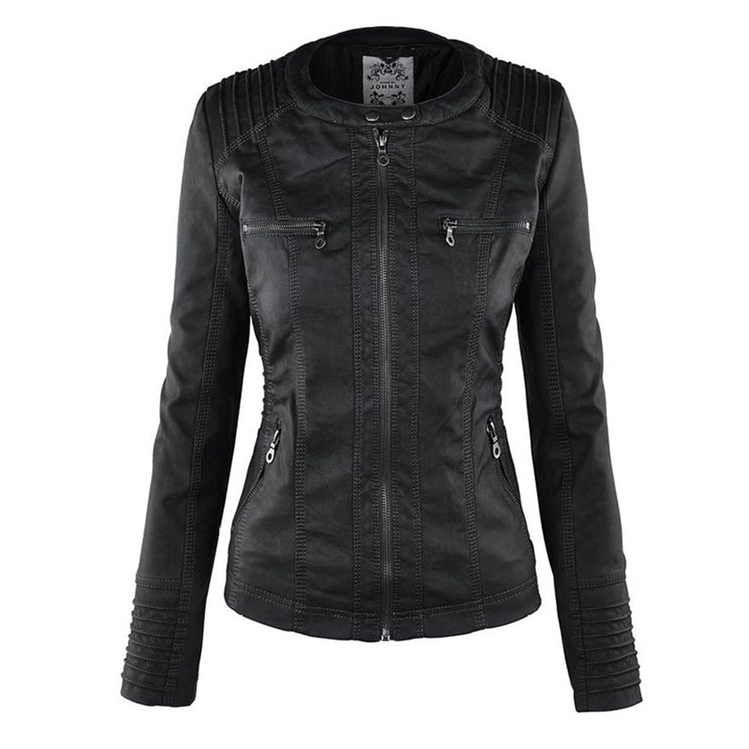 Alesund - Double lined ladies leather jacket with hood