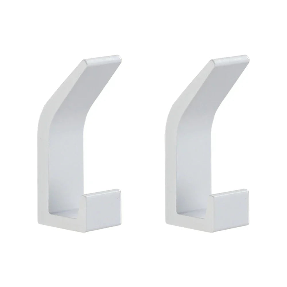 Wall Hook - Solid Aluminum - Black - With Bathroom Adhesive - For Bathroom and Living Room - 7x3cm