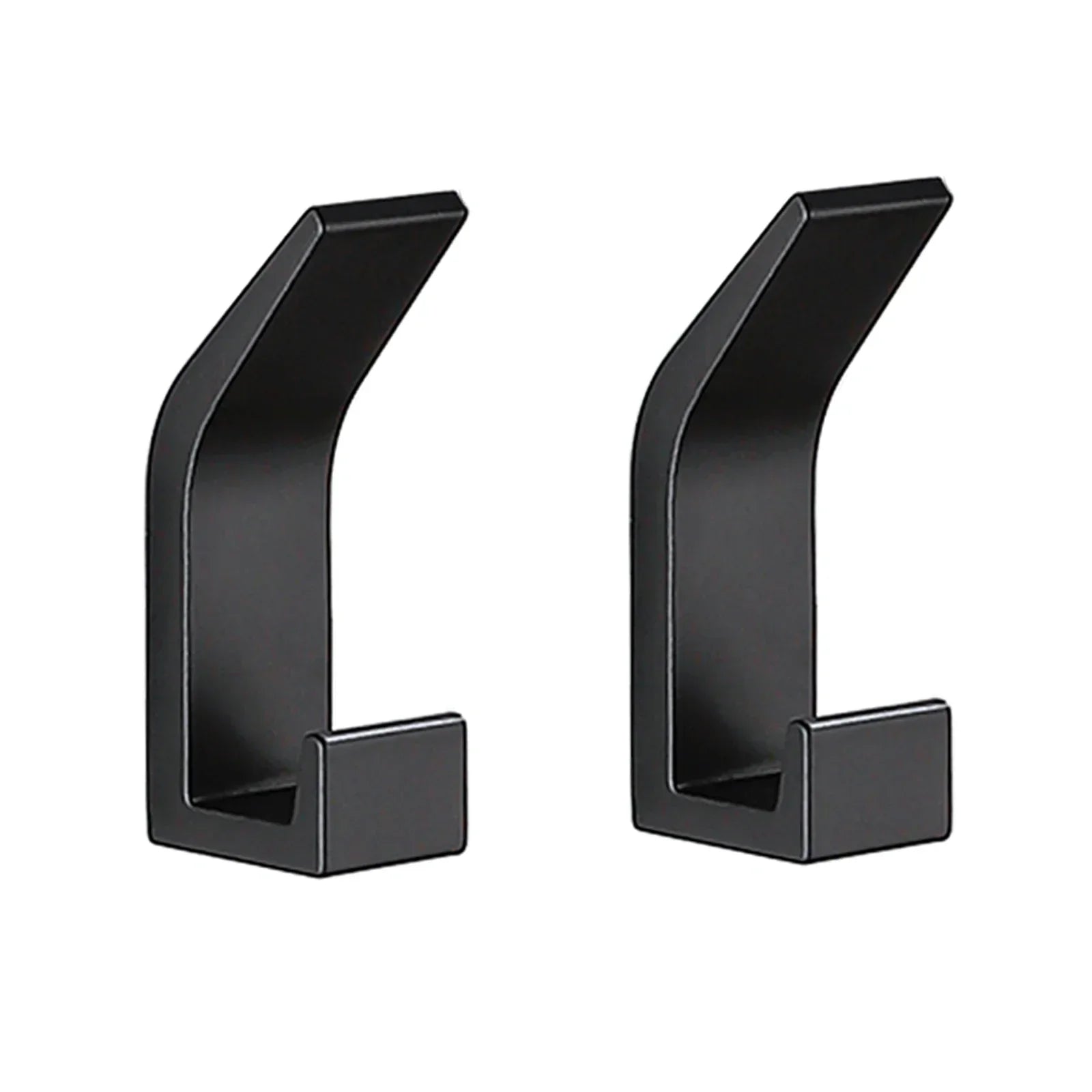 Wall Hook - Solid Aluminum - Black - With Bathroom Adhesive - For Bathroom and Living Room - 7x3cm