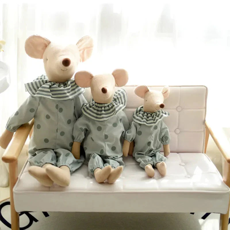 Bowknot Mouse Stuffed Toy Doll For Boys & Girls - Pink & Green