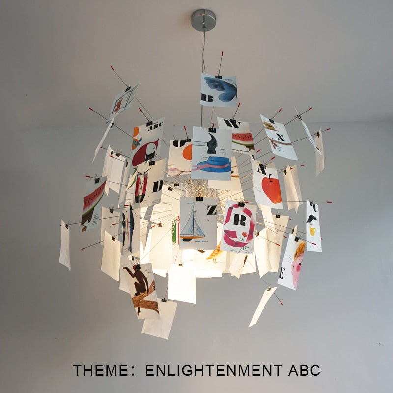 DIY Illumination Ingo Maurer Zettel Chandelier: Personalized Lighting