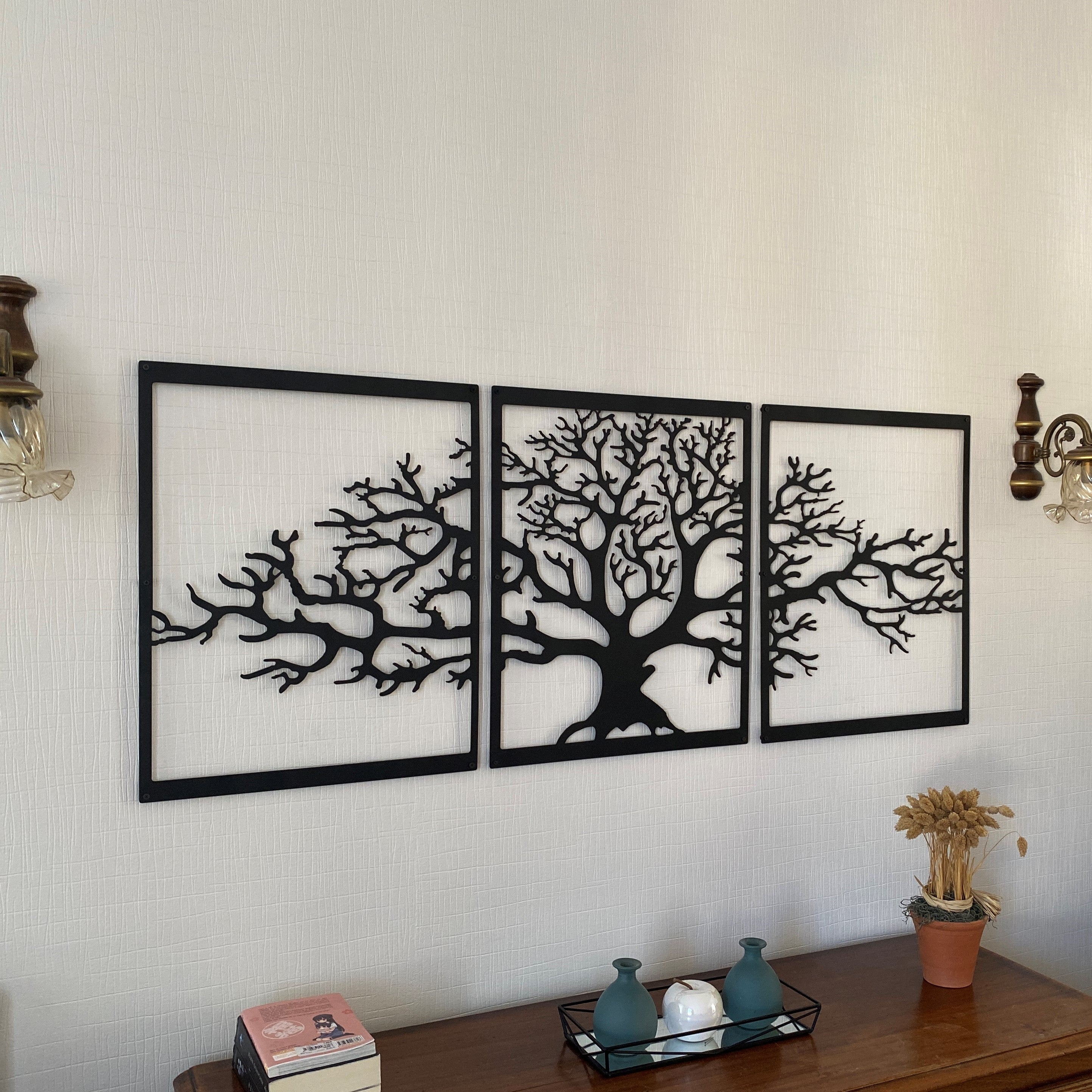 Tree of Life Wall Decor - Elegant Seasonal Laser-Cut Metal Art for Home and Office