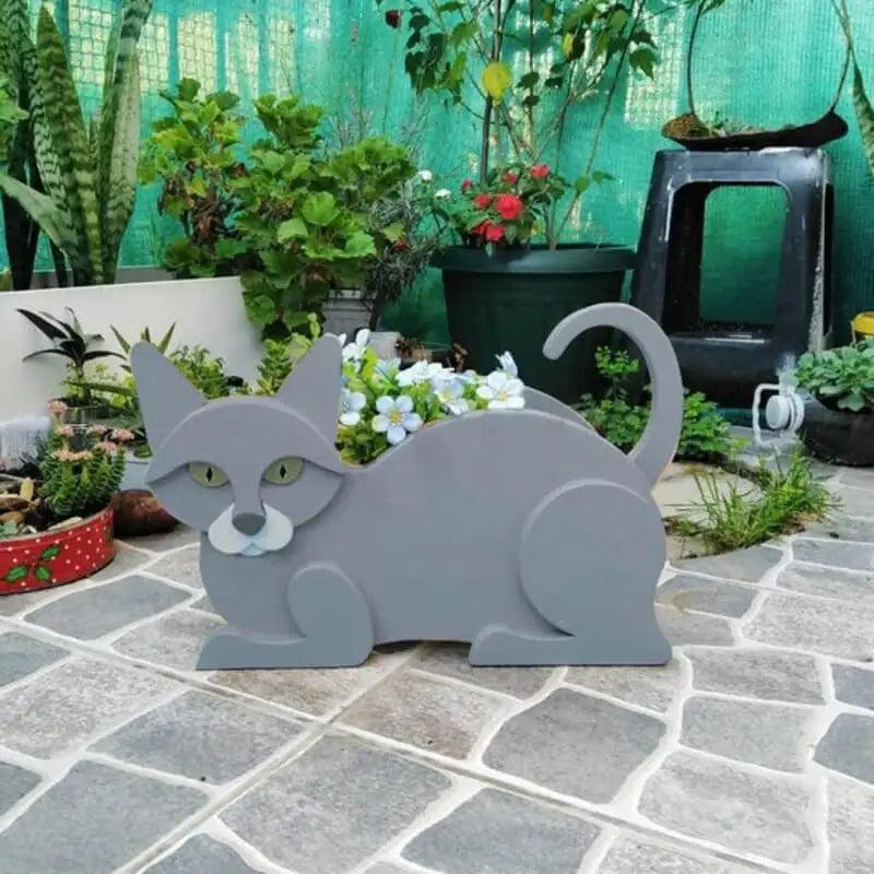 Cat-shaped planter - KittyPot - Garden statue Cat - Garden decoration