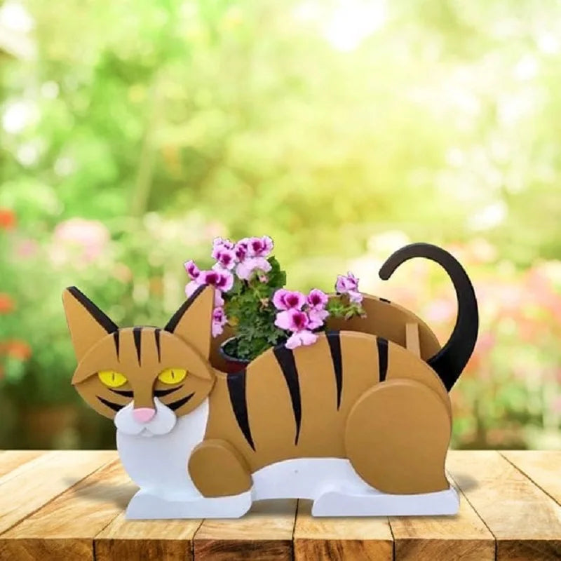 Cat-shaped planter - KittyPot - Garden statue Cat - Garden decoration