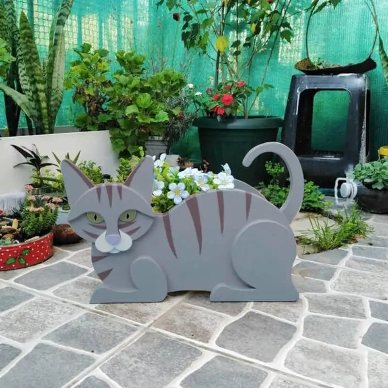 Cat-shaped planter - KittyPot - Garden statue Cat - Garden decoration