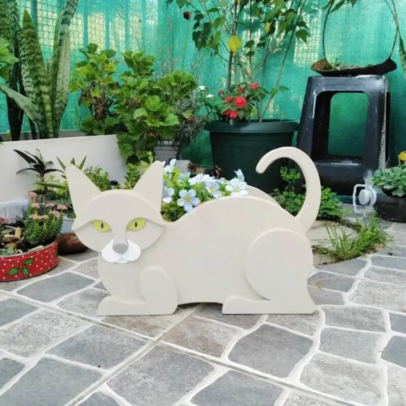 Cat-shaped planter - KittyPot - Garden statue Cat - Garden decoration