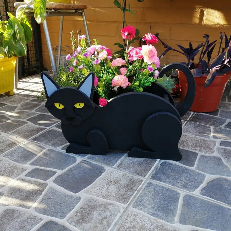 Cat-shaped planter - KittyPot - Garden statue Cat - Garden decoration