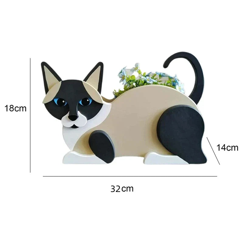 Cat-shaped planter - KittyPot - Garden statue Cat - Garden decoration