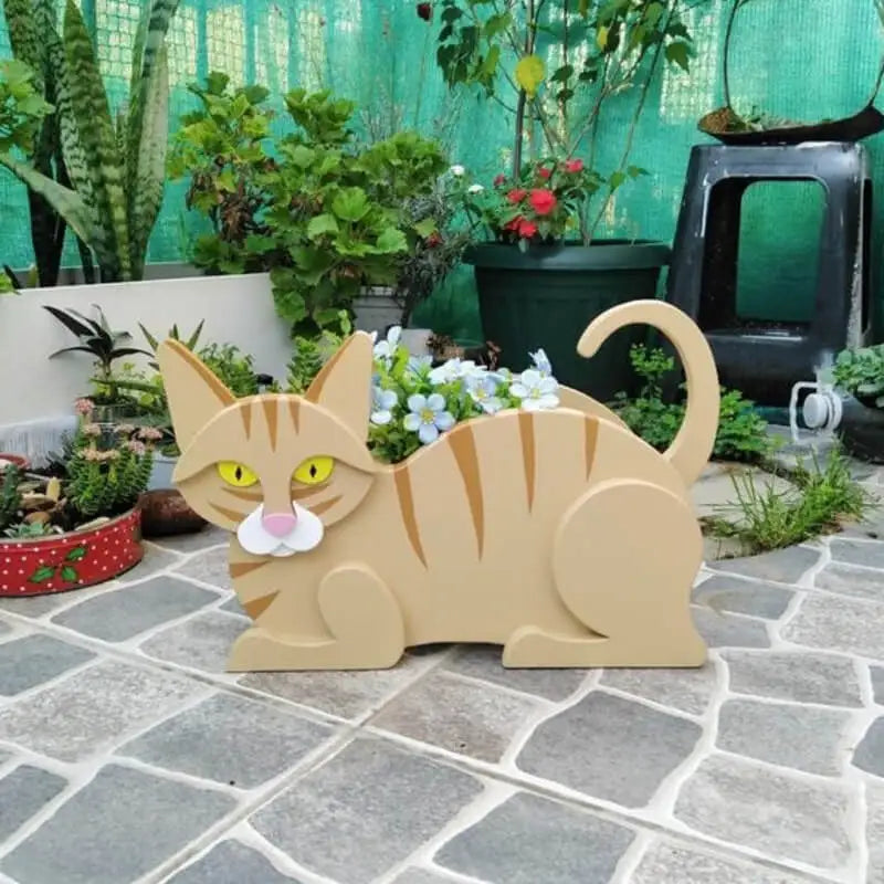 Cat-shaped planter - KittyPot - Garden statue Cat - Garden decoration