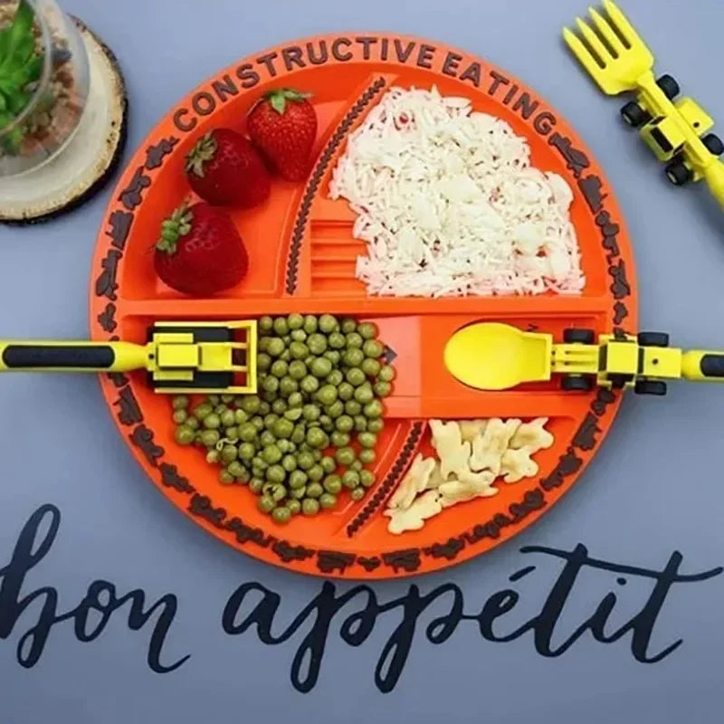 Construction Dinner Set™ - End mess at the dinner table - creative cutlery set