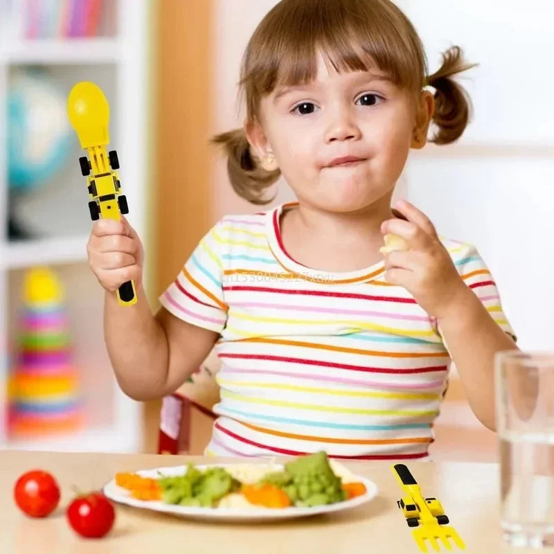 Construction Dinner Set™ - End mess at the dinner table - creative cutlery set