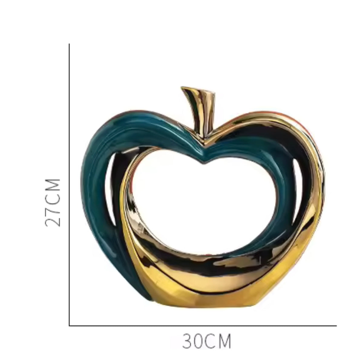 Arno Vase Apple Style with Gold Finishing