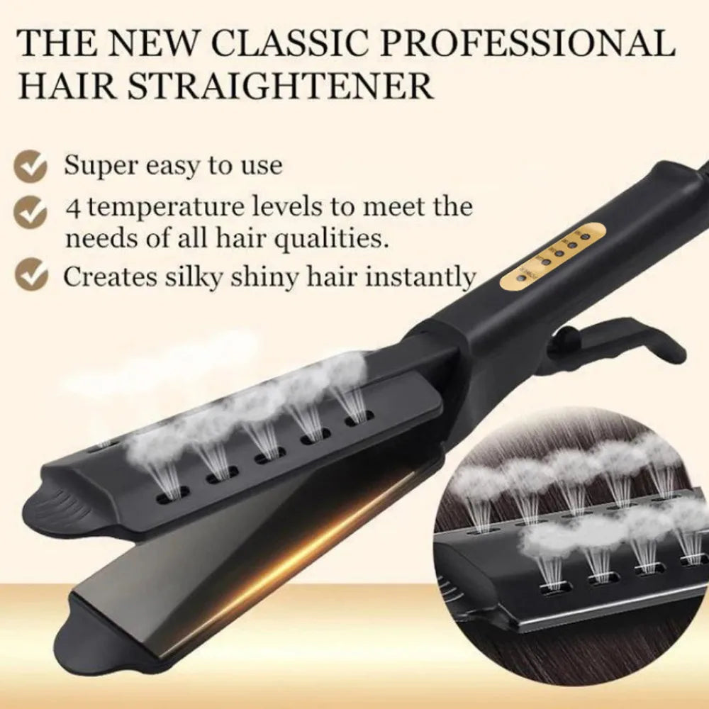 Steam Straightener™ Straight, Silky Hair In Seconds!