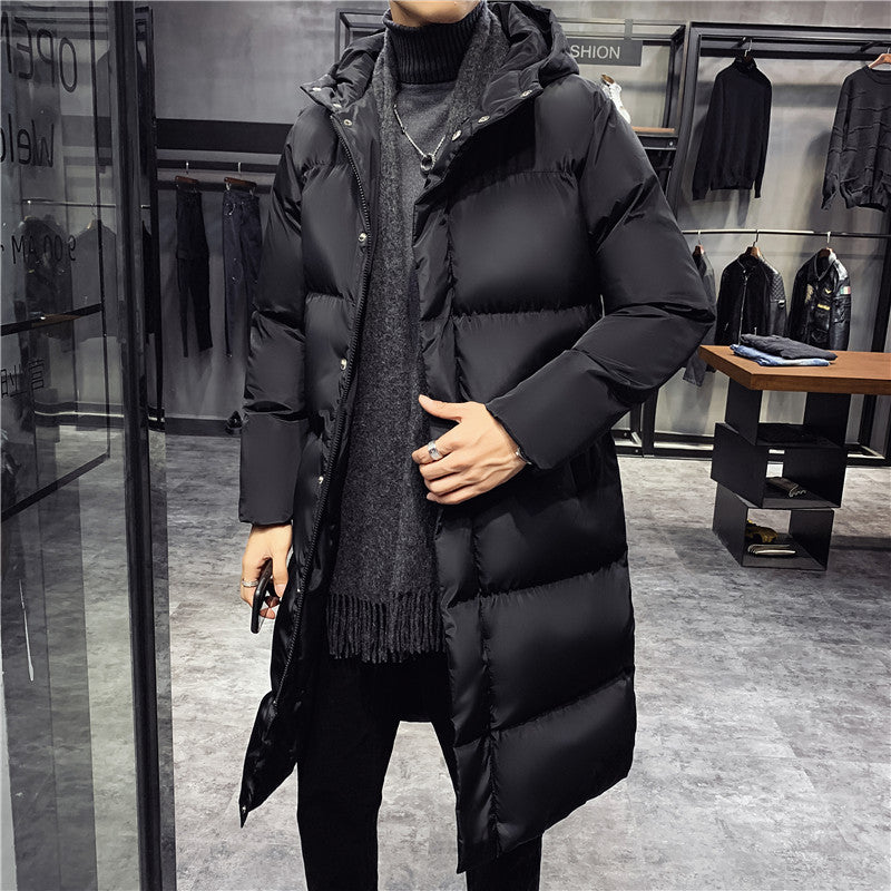 Tommy - Fur With Stand-Up Collar Black Men's Coat Long Jacket