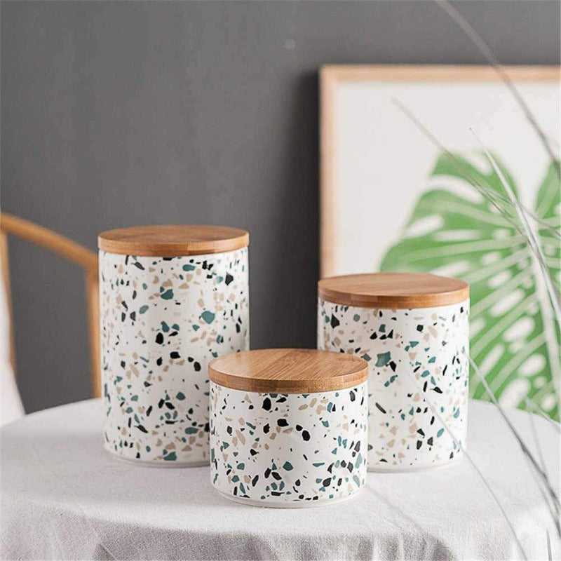 Terrazzo Storage Jars with Lid Collection