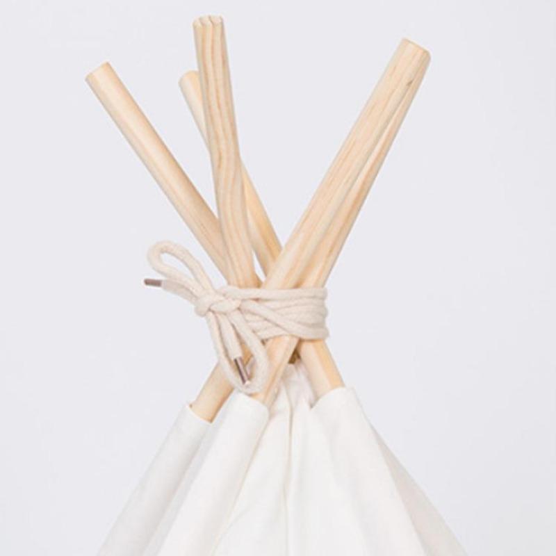 White Canvas Cat Teepee with Soft Cat Bed Cushion