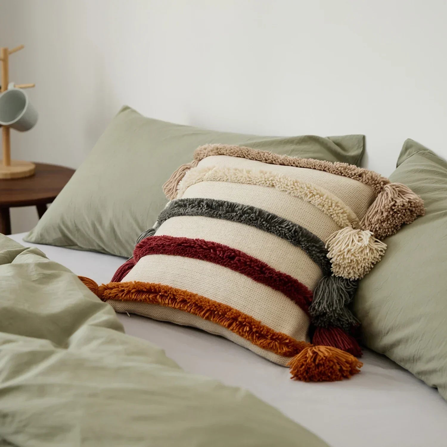 Boho Tufted Cushion Cover – With Tassels