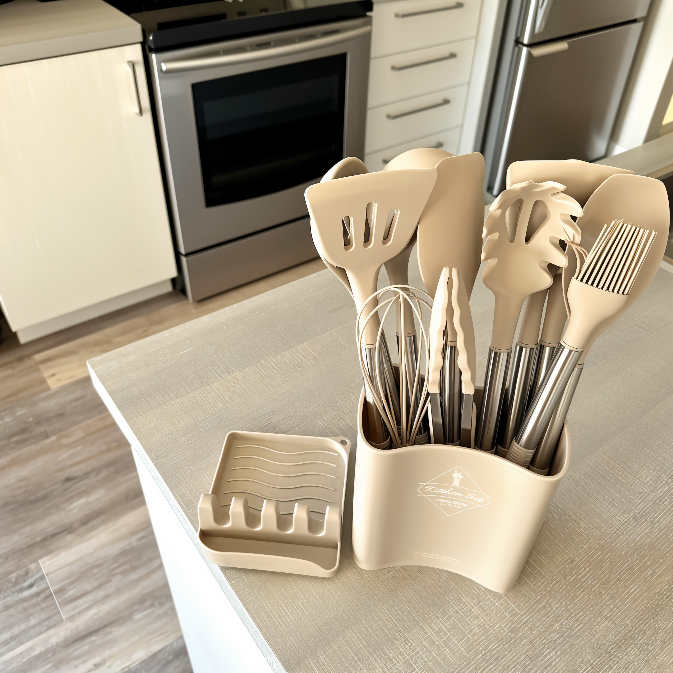 CuisineCraft 12-Piece Silicone Kitchen Utensil Set - Heat-Resistant, Stainless Steel Handles, Ergonomic Design