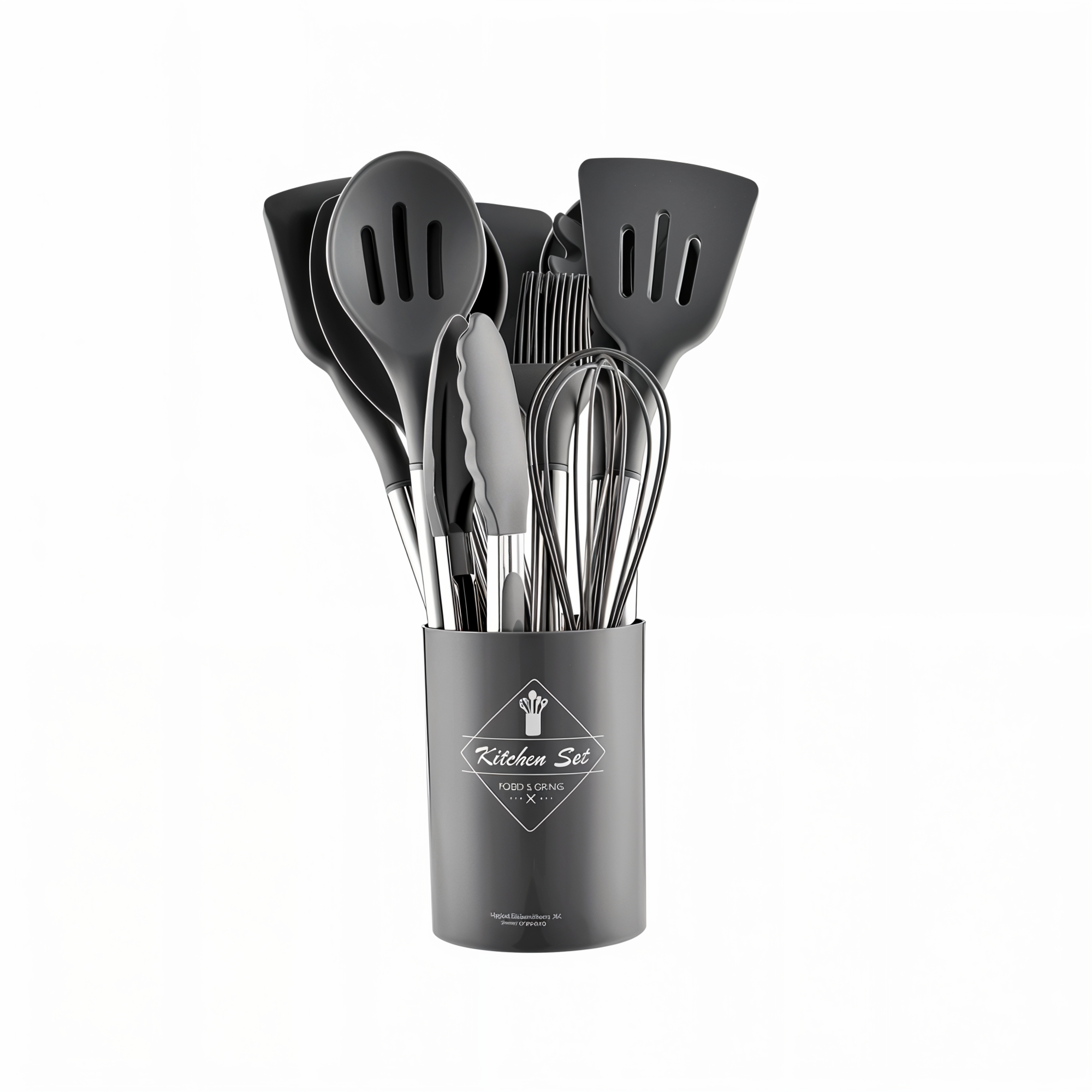 CuisineCraft 12-Piece Silicone Kitchen Utensil Set - Heat-Resistant, Stainless Steel Handles, Ergonomic Design