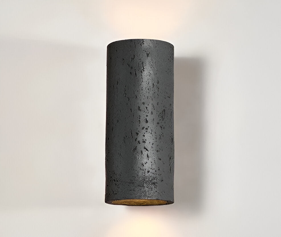 Cylinder Tube Wall Light - Wabi-Sabi Stone Sconce | LED Spotlight with Up-and-Down Lighting