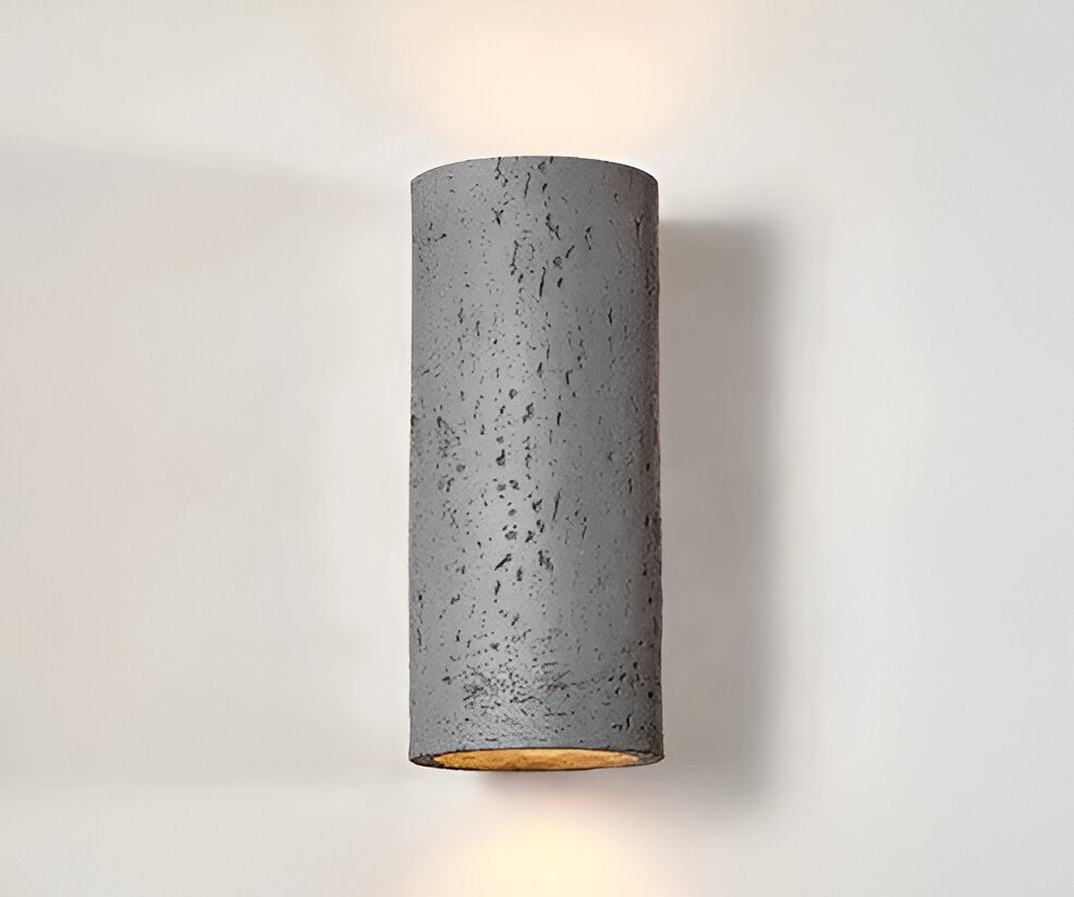 Cylinder Tube Wall Light - Wabi-Sabi Stone Sconce | LED Spotlight with Up-and-Down Lighting