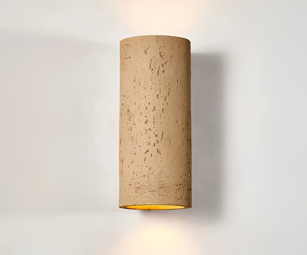 Cylinder Tube Wall Light - Wabi-Sabi Stone Sconce | LED Spotlight with Up-and-Down Lighting