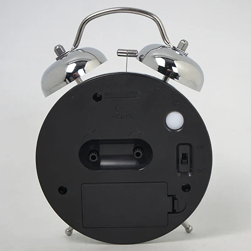 Traditional Metal Analog Alarm Clock with Classic Design