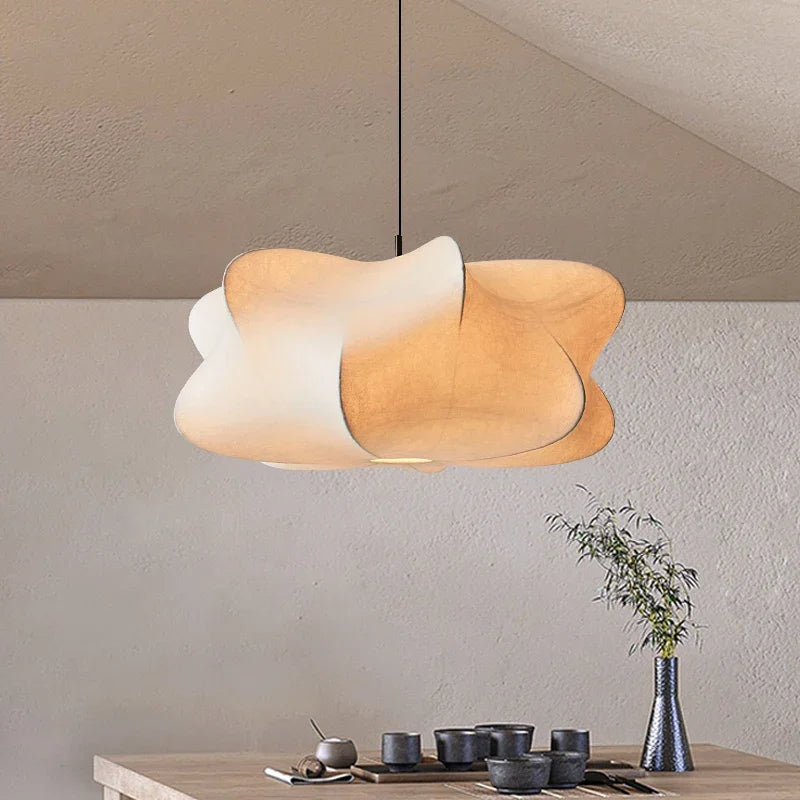 SimpliciteChic - Japanese Silk Pendant Lamp Wabi Sabi