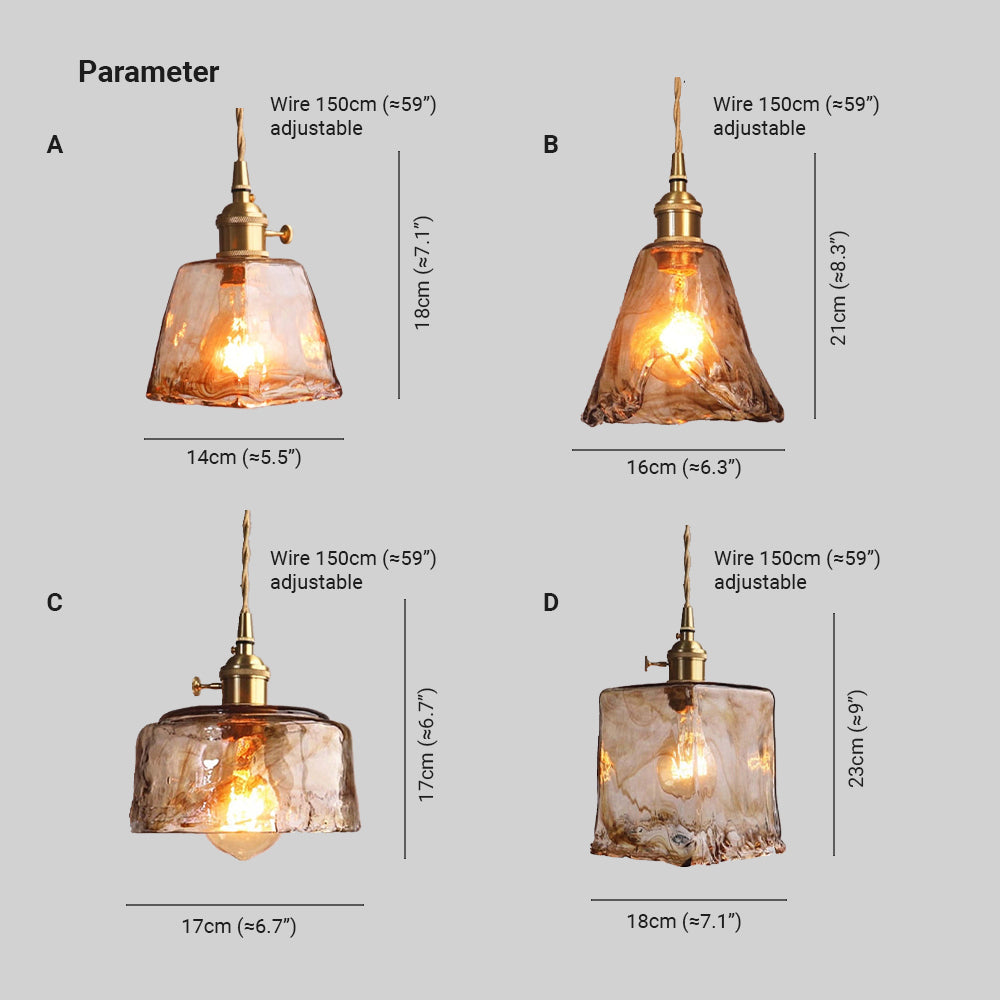 Vintagea - LED Retro Pendant Lamp in Gold Metal