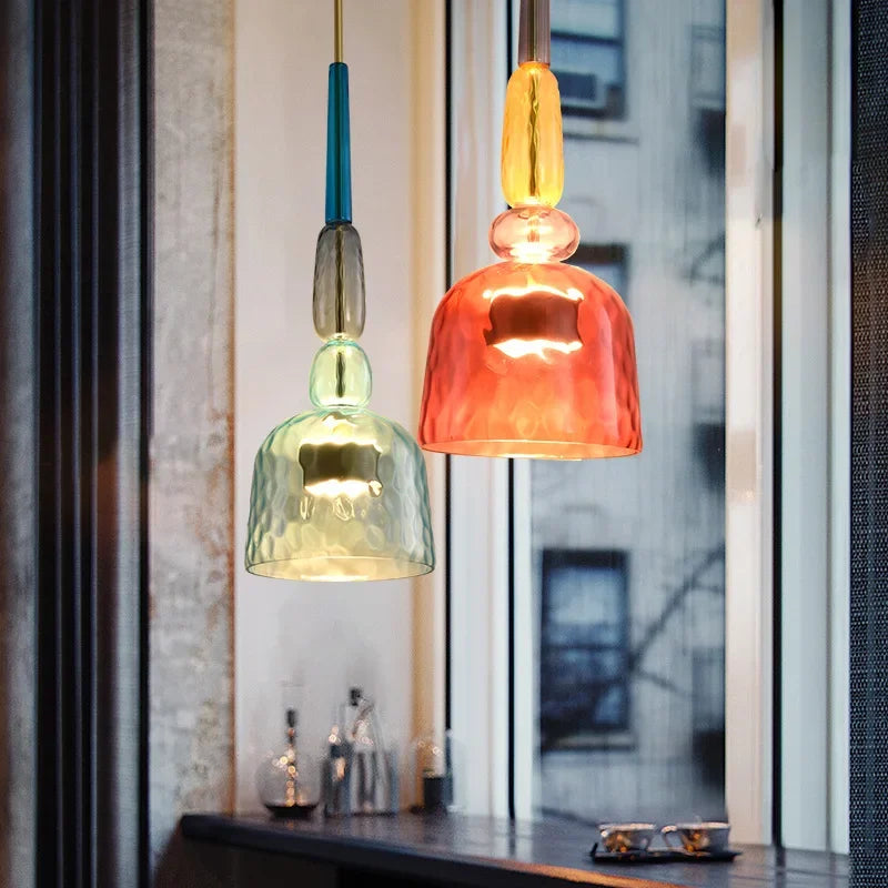 UrbanSimplicity - Pendant lights with colored glass