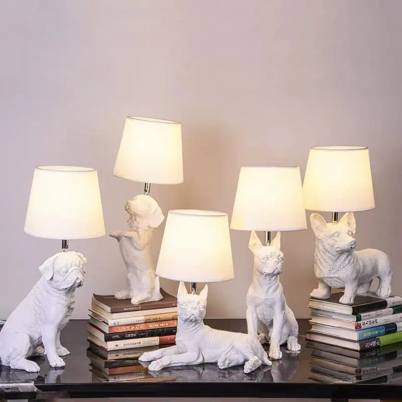 ArtPuppy Deco Style Table Lamp - Charming Iron Dog Design for Elegant Lighting