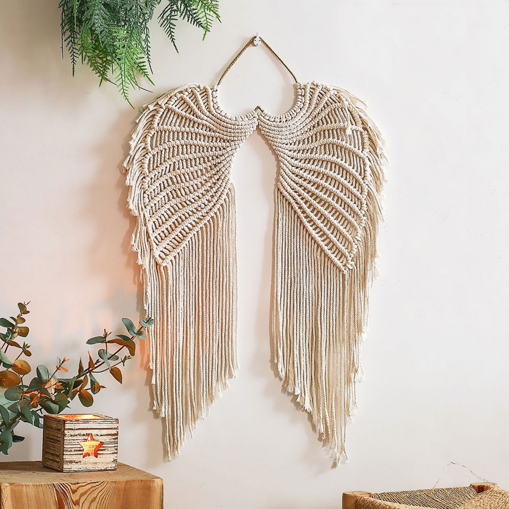 Angel Wings Macrame Hanging Wall Decor