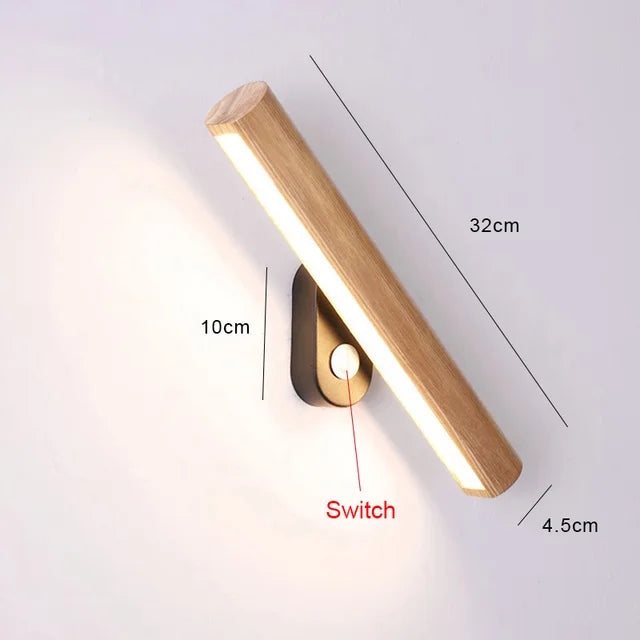 WoodGlow - LED wooden bedroom wall light