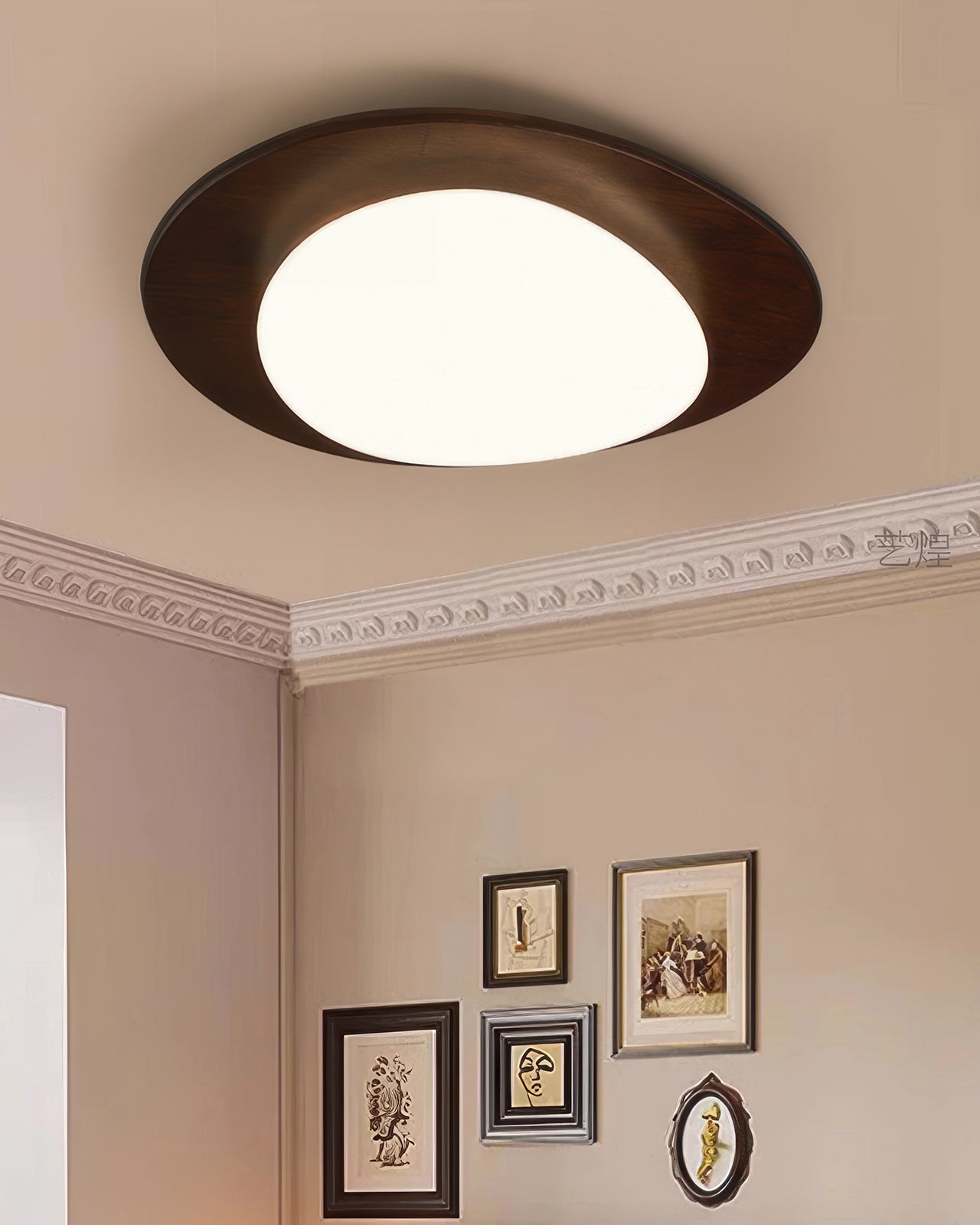 Scandinavian Pebble Wood Grain Ceiling Light lamp