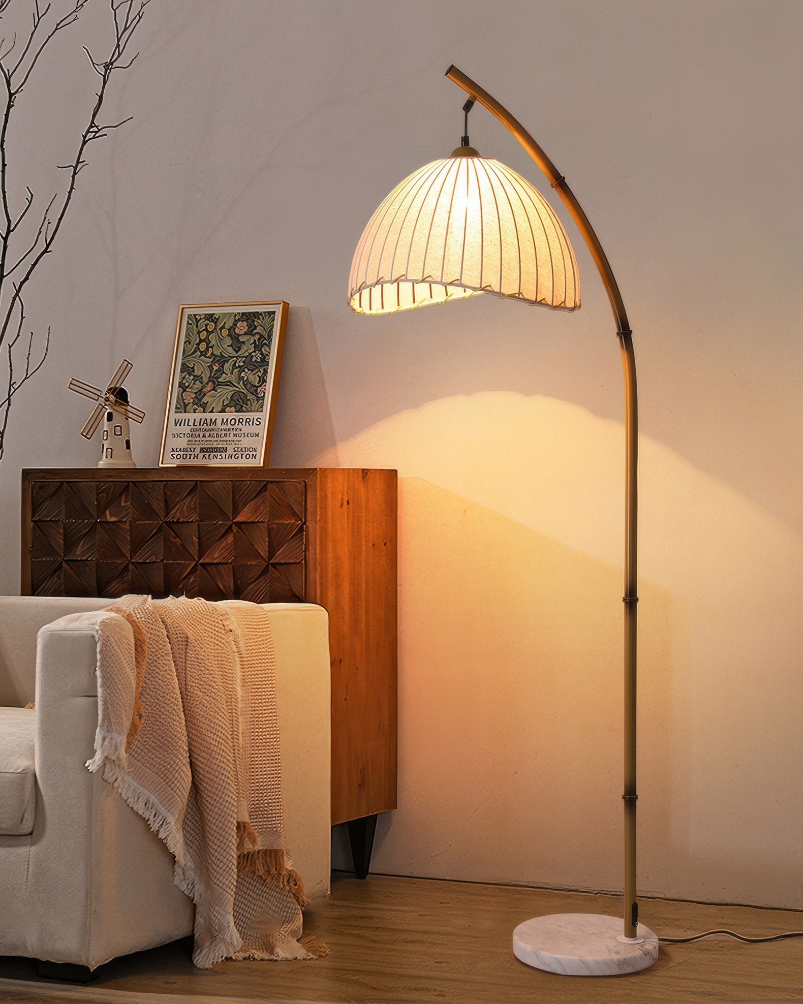 Cultural Zen Bamboo Floor Lamp Illumination