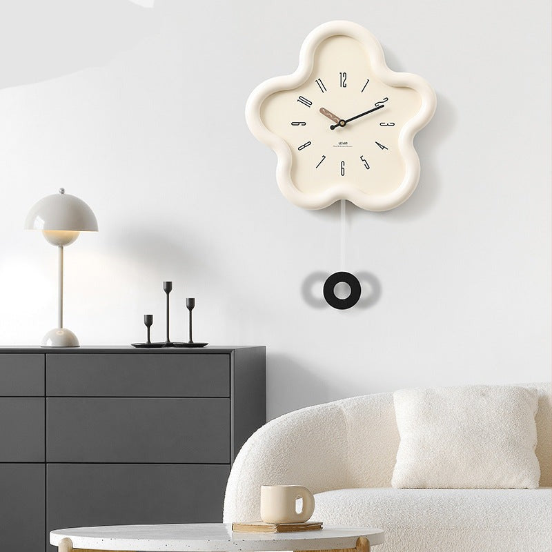 3D Floral Pendulum Clock – Silent Movement, Eco-Friendly, Perfect for Bedroom Decor