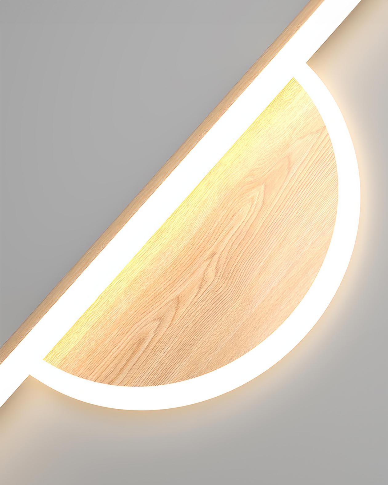 Wooden Arc Modern Wall Lamp