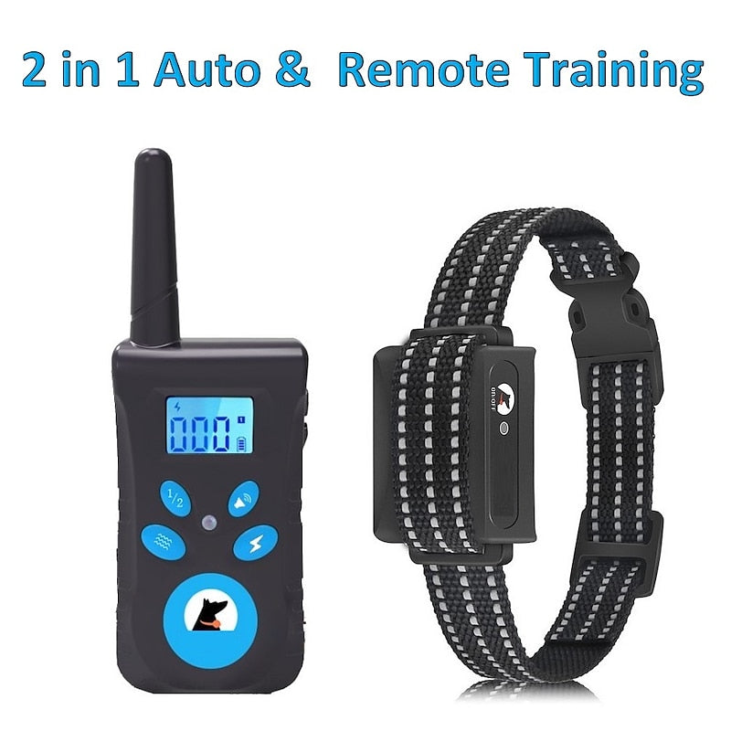 2-in-1 Automatic Anti-Bark and Remote Training Collar