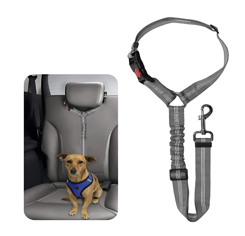 Adjustable Dog Car Seat Belt, Head Restraint