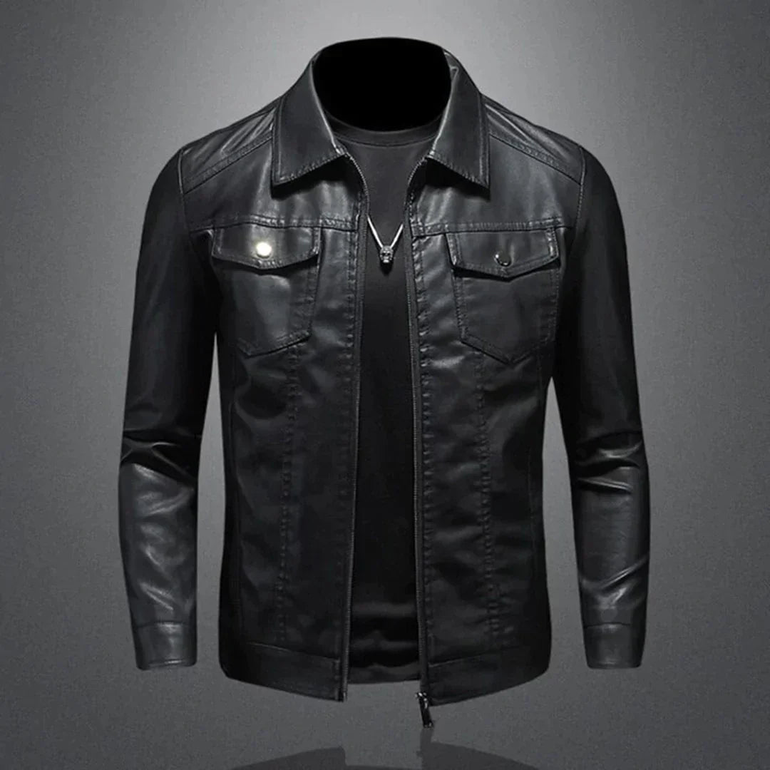 Dario - Trendy leather jacket for men