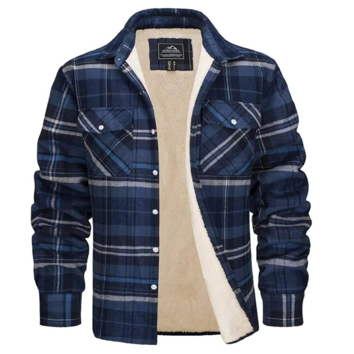 Cedricus - Fleece Lined Plaid Jacket